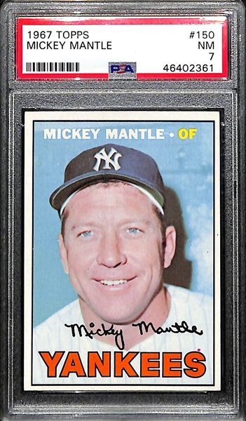 Pack Fresh 1967 Topps Mickey Mantle #150 Graded PSA 7 NM