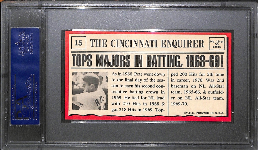 Signed 1971 Topps Greatest Moments Pete Rose #15 Card PSA/DNA Authentic (Pop 1 w. PSA/DNA)