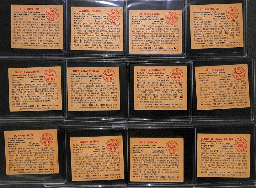 1950 Bowman Baseball Partial Set - 165 of 252 Cards