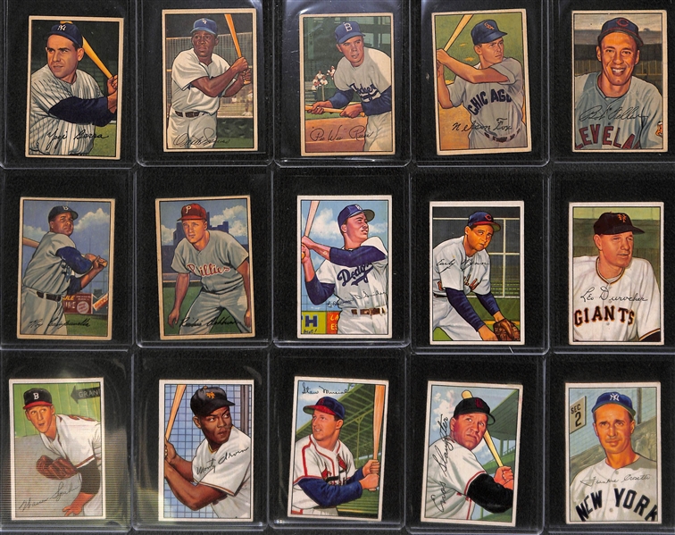 1952 Bowman Baseball Partial Set - 164 of 252 Cards