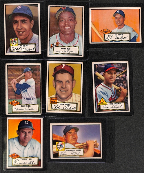 Lot of (117) of the First 130 - 1952 Topps Baseball Cards in the Set - Approx 1/4 of the Set - w. #11 Phil Rizzuto