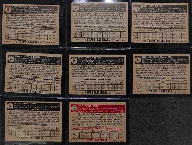  Lot of (117) of the First 130 - 1952 Topps Baseball Cards in the Set - Approx 1/4 of the Set - w. #11 Phil Rizzuto