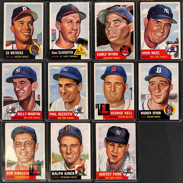 1953 Topps Baseball Partial Set - 187 of 274 Cards