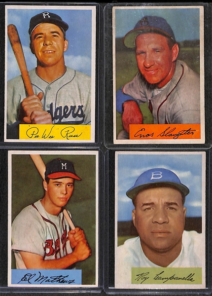 1954 Bowman Baseball Near Complete Set - 209 of 224 Cards