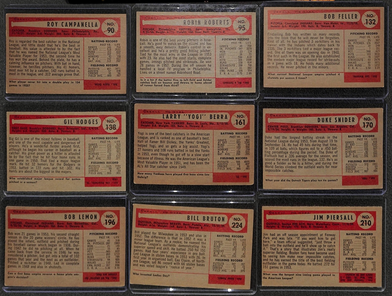 1954 Bowman Baseball Near Complete Set - 209 of 224 Cards
