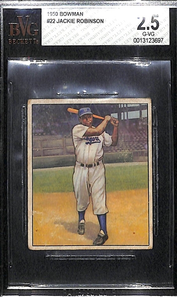1950 Bowman Jackie Robinson #22 Graded Beckett BVG 2.5