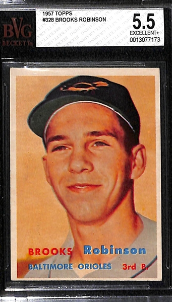 1957 Topps Brooks Robinson Rookie Graded Beckett BVG 5.5