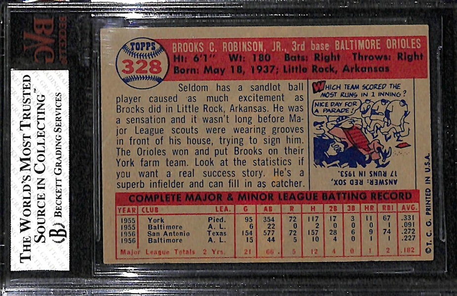 1957 Topps Brooks Robinson Rookie Graded Beckett BVG 5.5