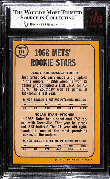 1968 Nolan Ryan Rookie Card Graded Beckett BVG 7