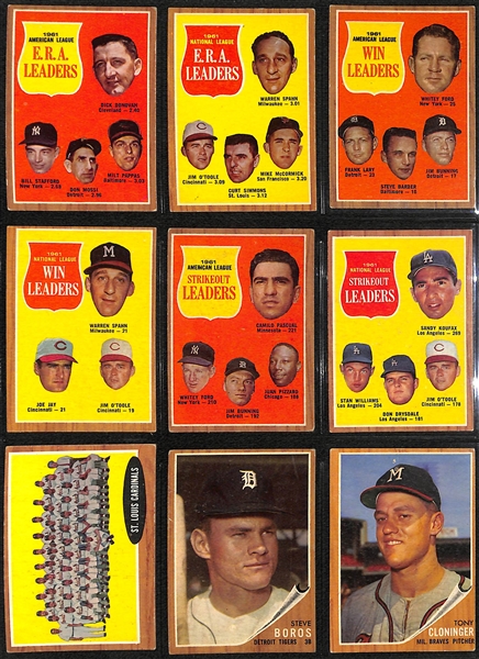 1962 Topps Baseball Card Complete Set (All 598 Cards) in Binder (Mantle Graded SGC 4) Mostly VG-VG+ Cards