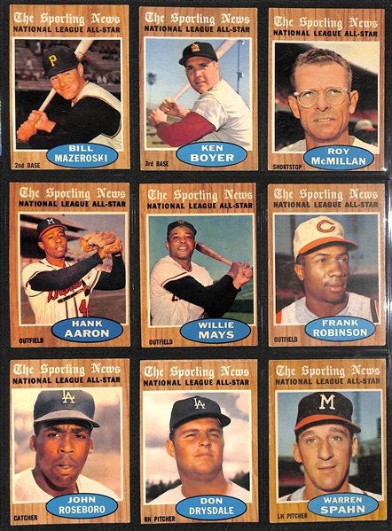 1962 Topps Baseball Card Complete Set (All 598 Cards) in Binder (Mantle Graded SGC 4) Mostly VG-VG+ Cards