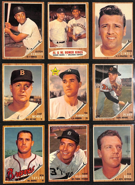 1962 Topps Baseball Card Complete Set (All 598 Cards) in Binder (Mantle Graded SGC 4) Mostly VG-VG+ Cards