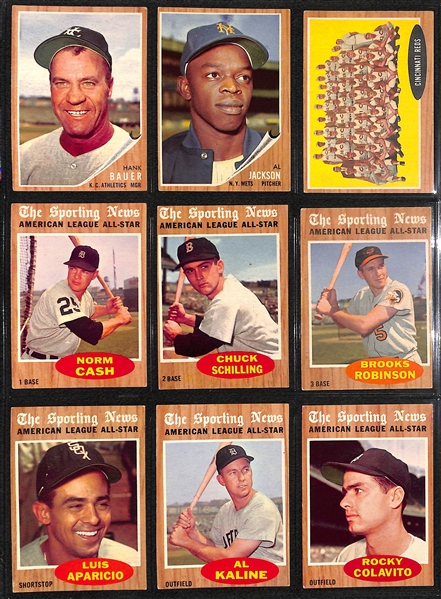 1962 Topps Baseball Card Complete Set (All 598 Cards) in Binder (Mantle Graded SGC 4) Mostly VG-VG+ Cards