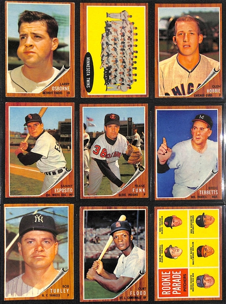 1962 Topps Baseball Card Complete Set (All 598 Cards) in Binder (Mantle Graded SGC 4) Mostly VG-VG+ Cards
