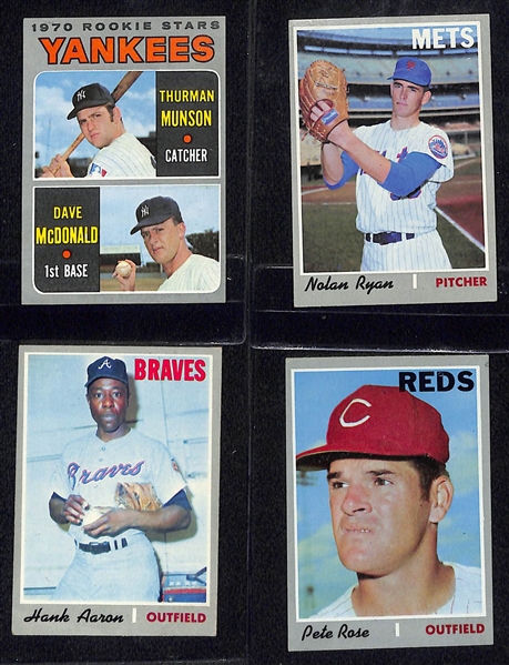 1970 Topps Baseball Card Complete Set (720 Cards) in Binder (Munson Rookie, Nolan Ryan, +) Many VG+-NM Cards
