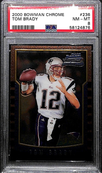 2000 Bowman Chrome Tom Brady #236 Rookie Card Graded PSA 8