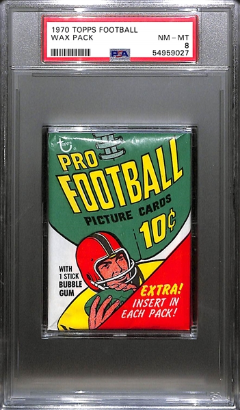 1970 Topps Football Wax Pack (OJ Simpson Rookie Year) Graded PSA 8 (New PSA Holder)