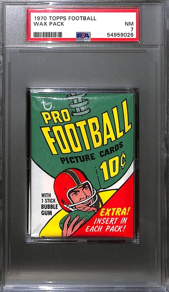 1970 Topps Football Wax Pack (OJ Simpson Rookie Year) Graded PSA 7 (New PSA Holder)