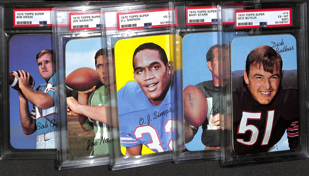 1970 Topps Super Football Complete Set (All 35 w. 5 Graded) w. PSA 9 Bart Starr and OJ Simpson Rookie (PSA 4 - Presents Nicer!)