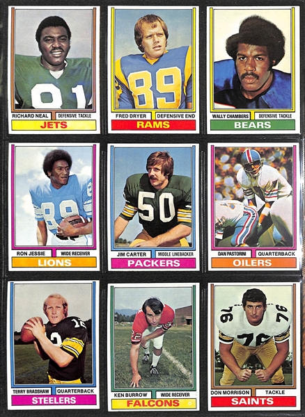 1974 Topps Football Complete Set (All 528 Cards ) - Mostly Pack Fresh w. 5 Graded PSA 8 - John Hannah Rookie, Franco Harris, OJ Simpson, Larry Csonka, and Fran Tarkenton!