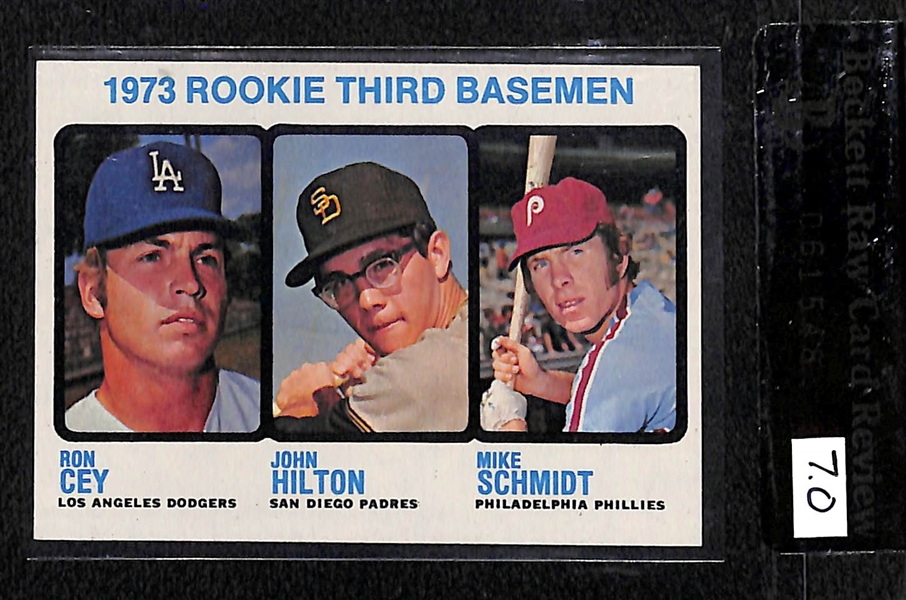 1973 Topps Mike Schmidt #615 Rookie Card Graded Beckett Raw Grade BVG 7