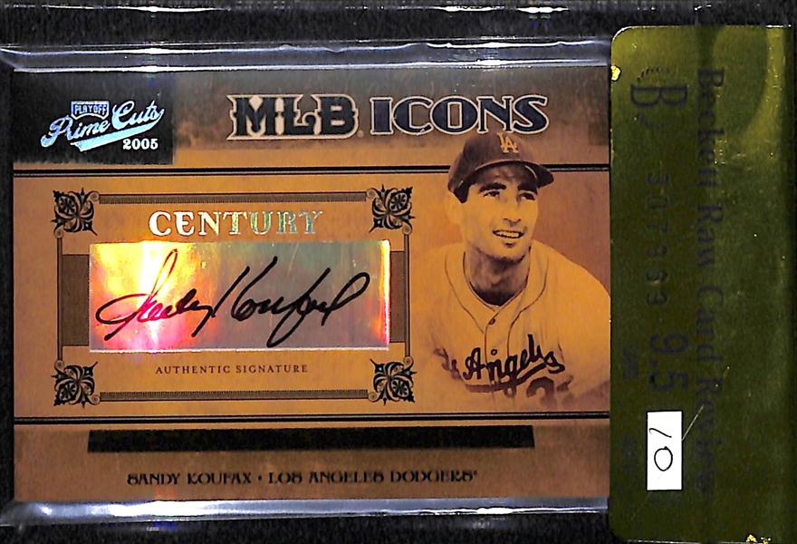 2005 Donruss Playoff Prime Cuts Sandy Koufax Autograph Card #22/32 Beckett Raw Graded BGS 9.5 (w. 10 Auto Grade)