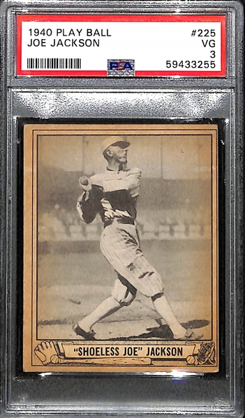 1940 Play Ball Shoeless Joe Jackson #225 Graded PSA 3