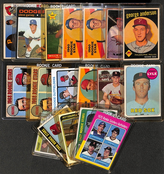 Lot of (18) Mostly 1960s and 1970s Baseball Rookie Stars Inc. Jim Palmer, F. Jenkins, D. Parker, Phil Niekro, Gary Carter