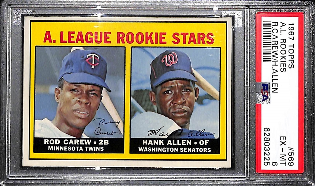1967 Topps Rod Carew Rookie Card #569 Graded PSA 6