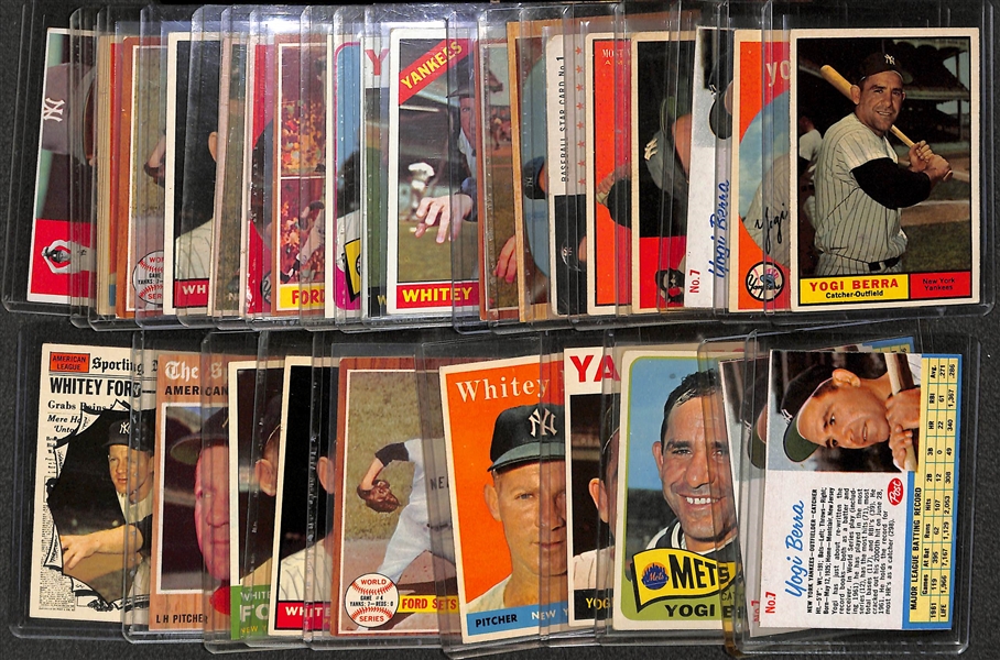 (28) 1950s-1960s Yankee's Star HOFers Yogi Berra and Whitey Ford