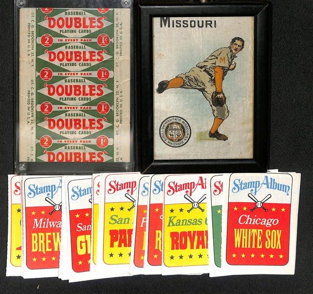 Vintage Assorted Baseball & Golf Cards, Matchbook Covers, Blankets, Etc w. 1969 Maury Wills Topps Super