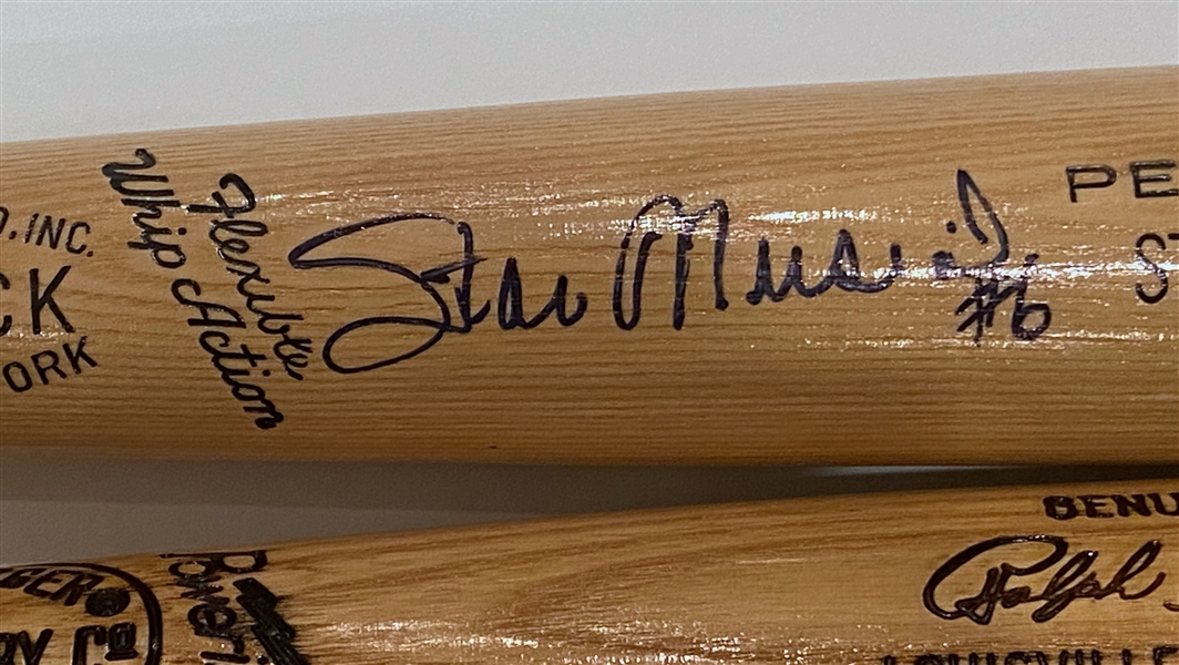 Lot of (3) Signed Baseball Bats - Stan Musial, Ralph Kiner, Rocky Colavito - JSA Auction Letter