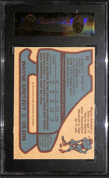 1979-80 O-PEE-CHEE Wayne Gretzky # 18 Graded SG 70 EX+