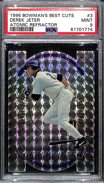 1996 Bowman's Best Cuts Derek Jeter #3 Atomic Refractor Graded PSA 9 Mint