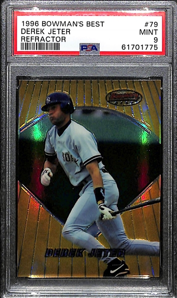 1996 Bowman's Best Derek Jeter #79 Gold Refractor Graded PSA 9 Mint