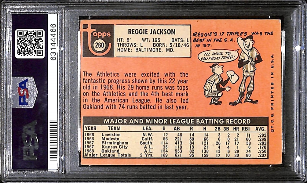 1969 Topps Reggie Jackson Rookie #280 Graded PSA 4