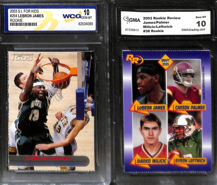 Huge Lot of (18) Lebron James Slabbed Mostly Rookies w. 2003-04 Upper Deck Phenomenal Beginning w. GU Jersey