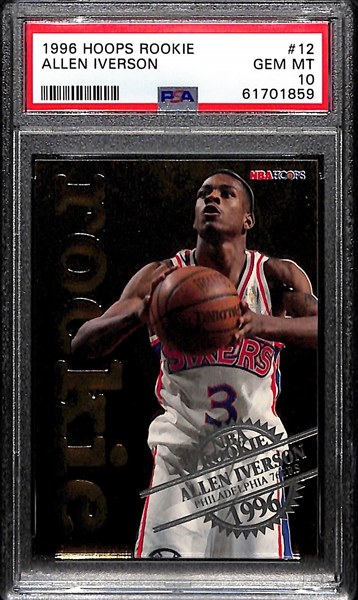 1996 Hoops Rookie Allen Iverson PSA 10 