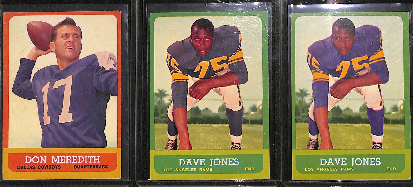 (87) 1960-1963 Topps Football Cards w. 1963 Don Meredith