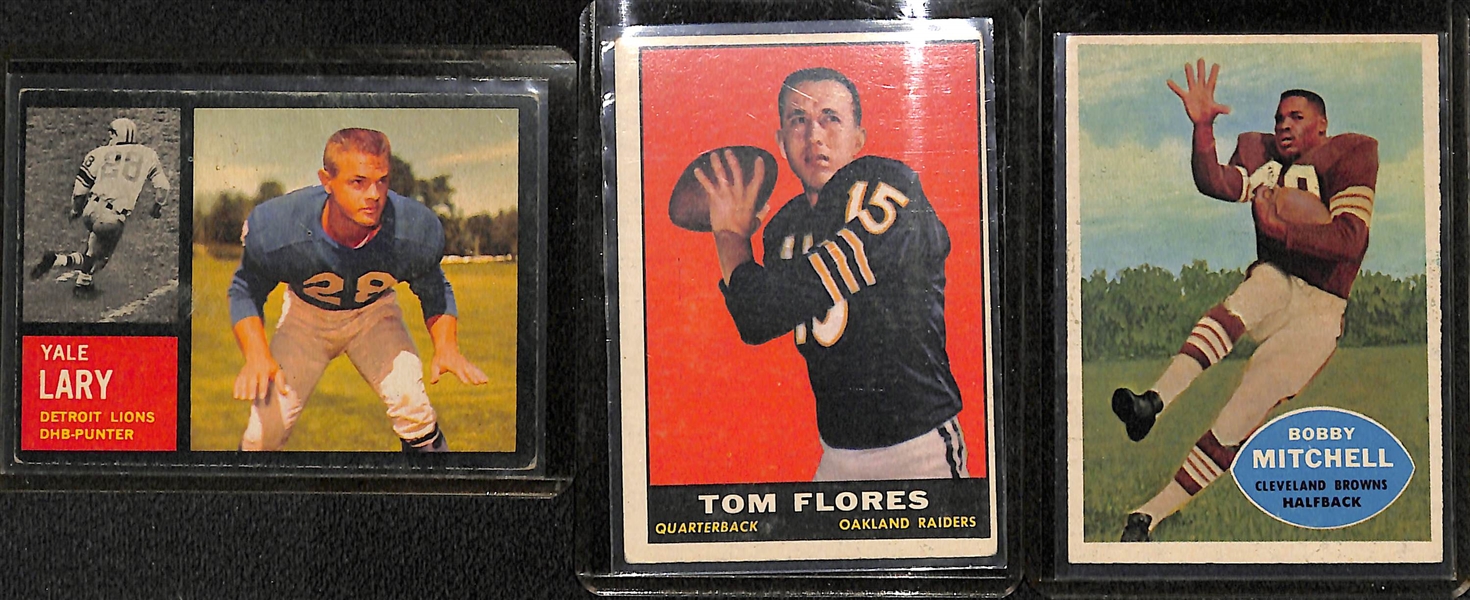 (87) 1960-1963 Topps Football Cards w. 1963 Don Meredith