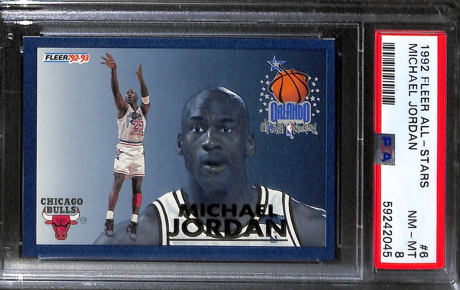 Michael Jordan Lot - 1988 Fleer #17 (PSA 7) and 1992 Fleer All-Stars # 6 (PSA 8) 