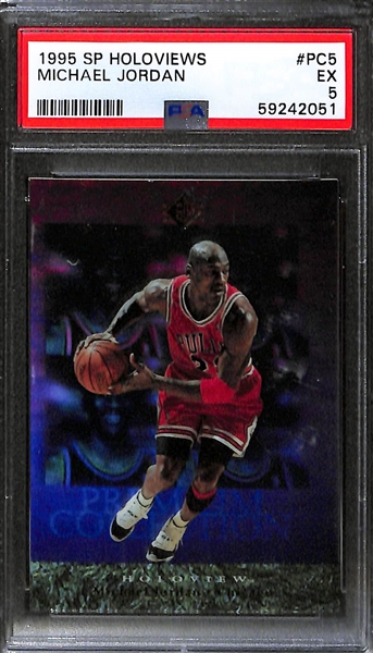 Michael Jordan Lot - 1993 Finest #1 (PSA 9) and 1995 SP Holoviews #PC5 (PSA 5) 
