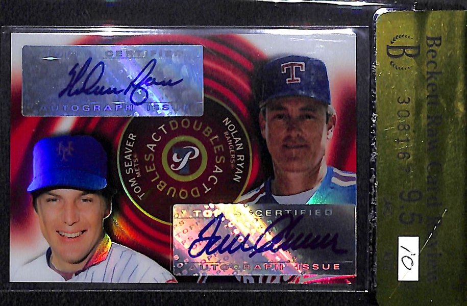 2005 Topps Pristine Doubles Act Nolan Ryan and Tom Seaver Dual Autograph Card #ed 1/5 BGS Raw Grade 9.5 (10 Auto Grade)