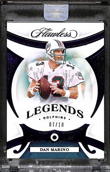 2020 Panini Flawless Dan Marino Legends Sapphire Gem Card #ed 7/10