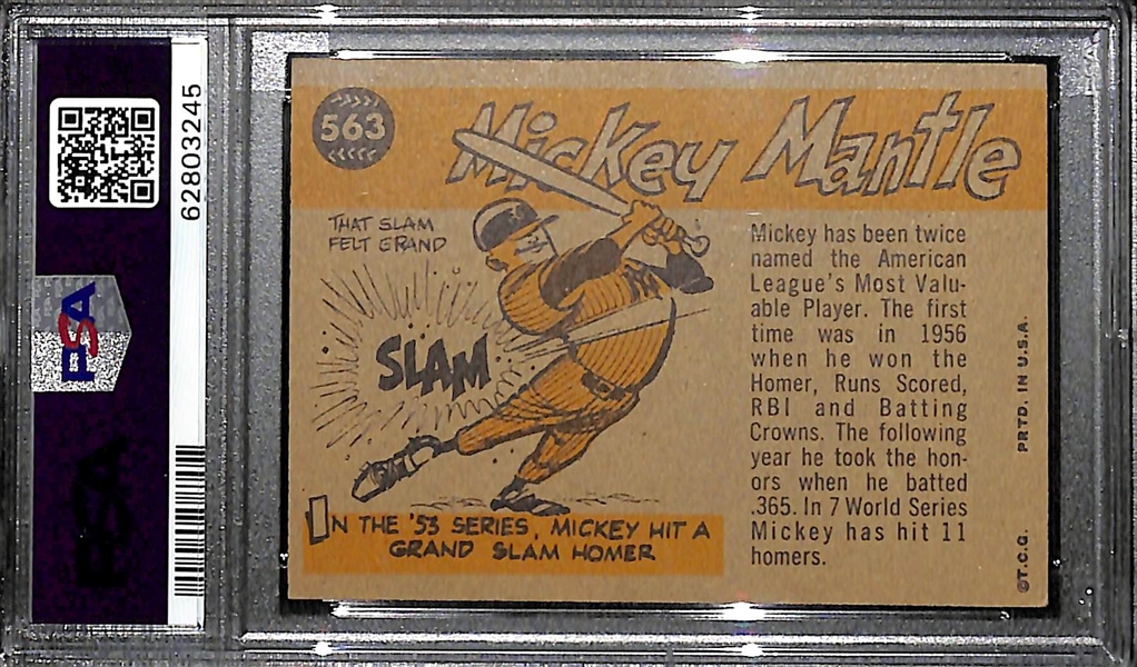 1960 Topps Mickey Mantle All-Star #563 Graded PSA 5.5