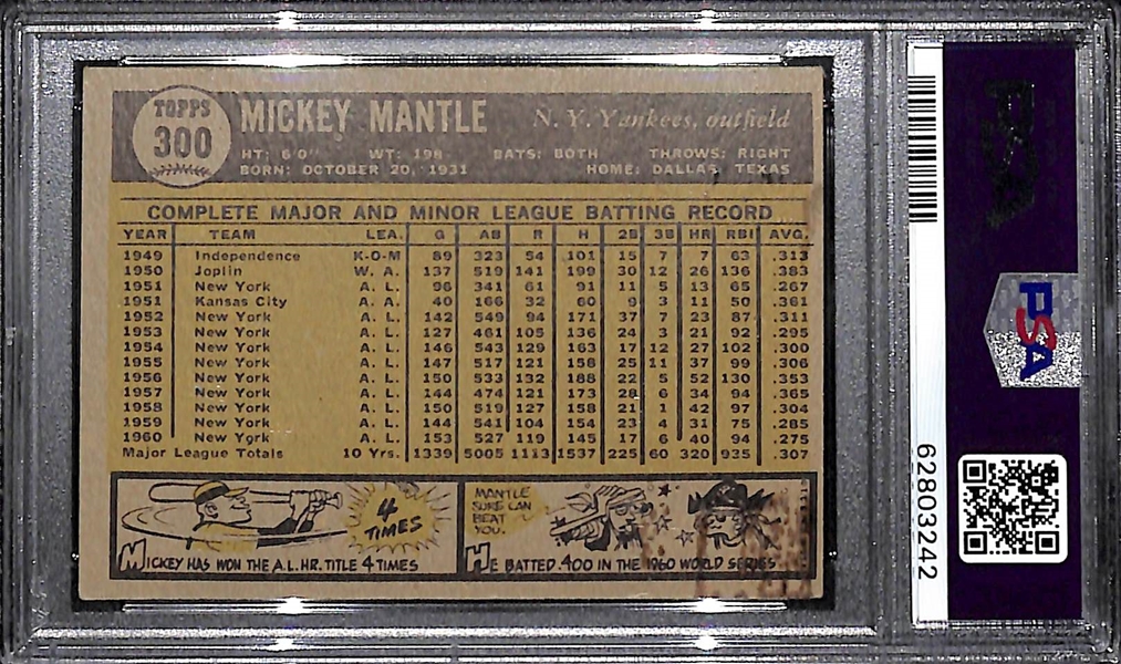 1961 Topps Mickey Mantle #300 Graded PSA 2.5