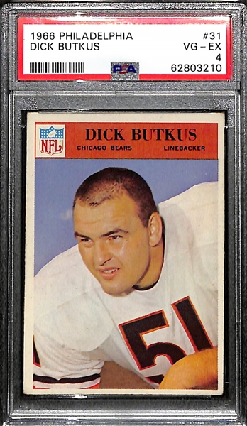 1966 Philadelphia Dick Butkus Rookie Card #31 Graded PSA 4