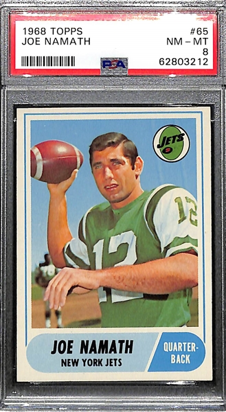 1968 Topps Joe Namath #65 Graded PSA 8