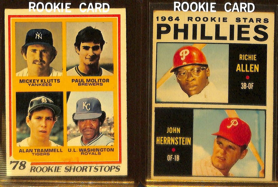 Lot of (23) 1960s and 1970s Baseball Rookie Stars Inc. Eddie Murray, Fingers, Santo, Molitor, Allen