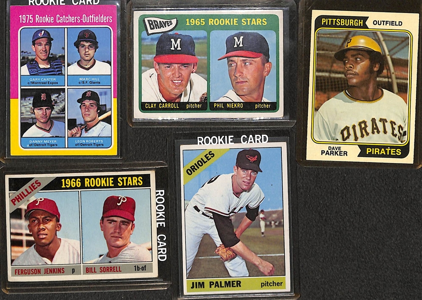 Lot of (18) Mostly 1960s and 1970s Baseball Rookie Stars Inc. Jim Palmer, F. Jenkins, D. Parker, Phil Niekro, Gary Carter